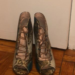 Crocodile Open Toe Heels